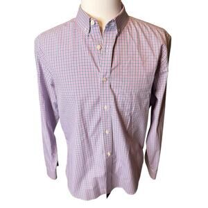 Untuckit Pink Blue Plaid Shirt Men's XL Classic Fit Button Down No Iron Cotton